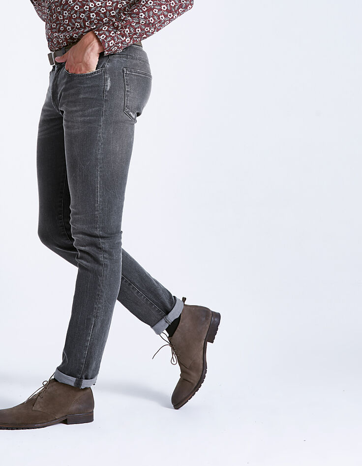 Jean slim gris anthracite Homme-5