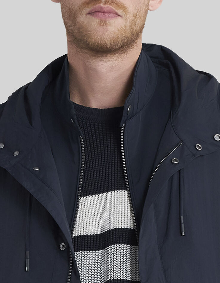 Men’s navy nylon parachute-style 2-in-1 parka-5