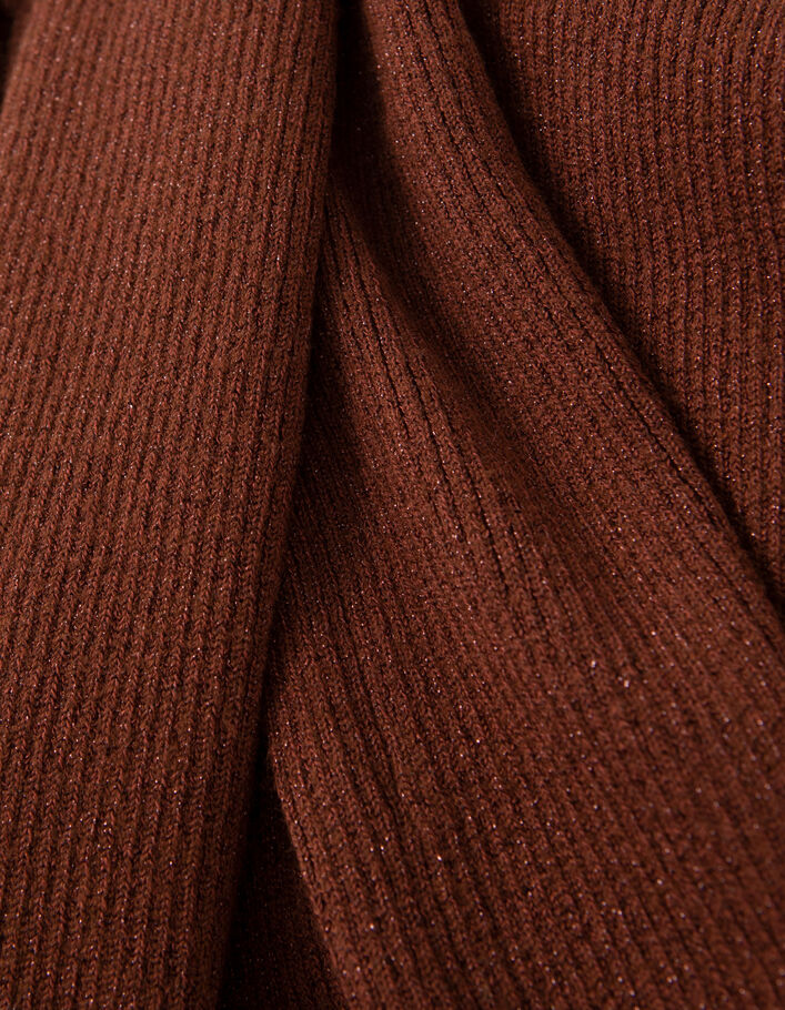 Pure Edition – Women's mahogany lurex knit twin set - IKKS