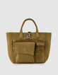 Die Tasche camel leder velour Damen-1
