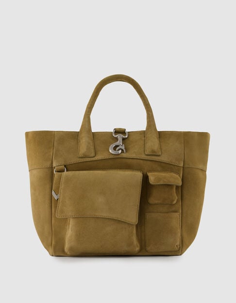Die Tasche camel leder velour Damen - IKKS