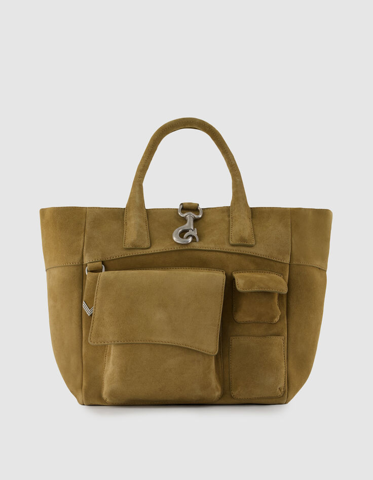 Die Tasche camel leder velour Damen-1