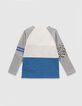 Grijs T-shirt biokatoen colorblockstijl jongens-2