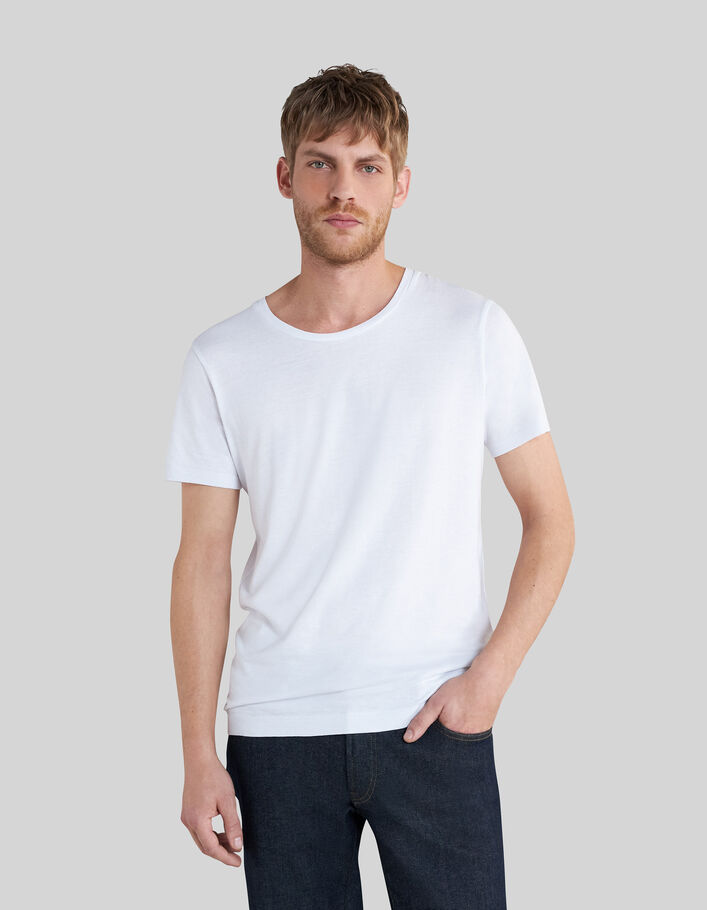 Wit katoenen T-shirt in katoen-modal Heren - IKKS