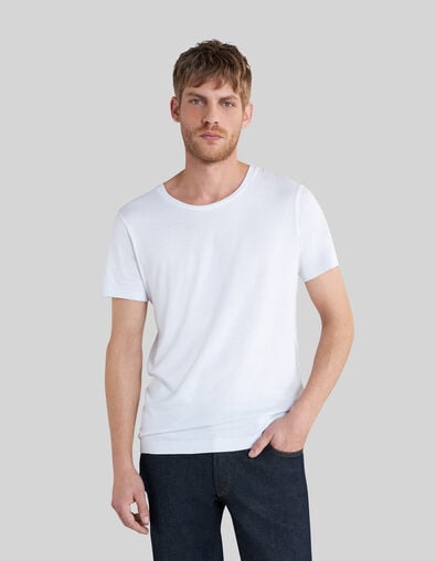 Camiseta blanca de algodón modal para hombre - IKKS
