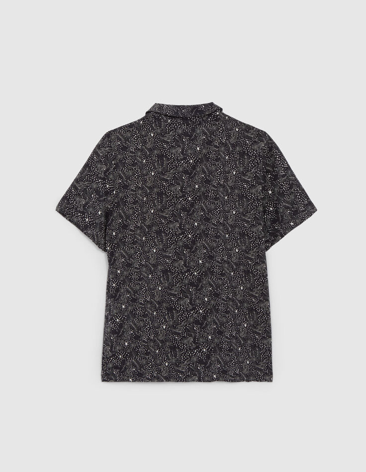 Boys' black LENZING™ ECOVERO™ exotic print shirt-3