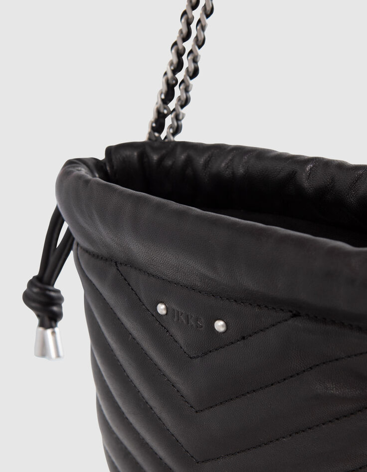 Sac seau 1440 noir cuir Taille Small Femme-4