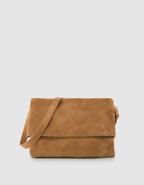 Messenger Tasche camel Leder Samt Damen - IKKS