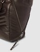 Braune Cabas-Tasche 1440 Leder Seiten-Zips Größe L Damen-4 Braune Cabas-Tasche 1440 Leder Seiten-Zips Größe L Damen-4