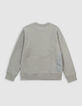 Groene sweater biokatoen ritszak twee materialen jongens-6
