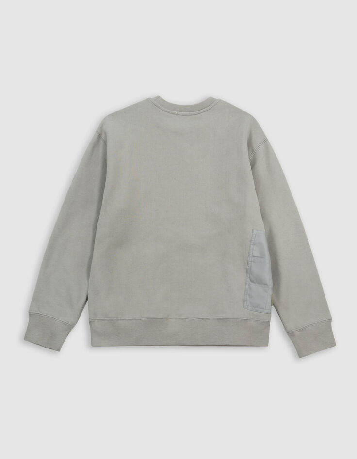 Groene sweater biokatoen ritszak twee materialen jongens-6