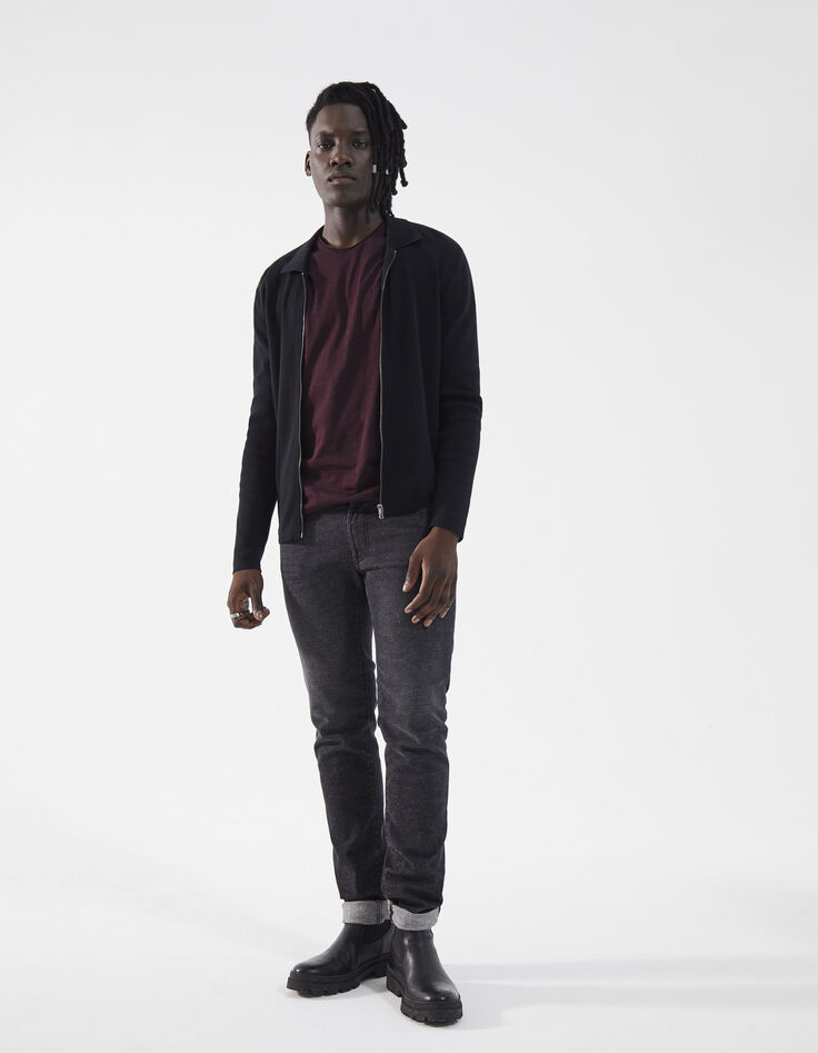 Tee-shirt L'Essentiel dark purple à col V Homme-5