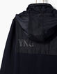 Navy vest rits, 2 stoffen -5