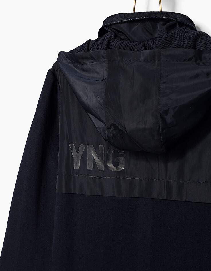 Navy vest rits, 2 stoffen -5