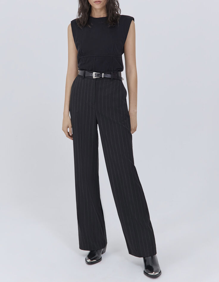 Women’s black corset-look T-shirt-1