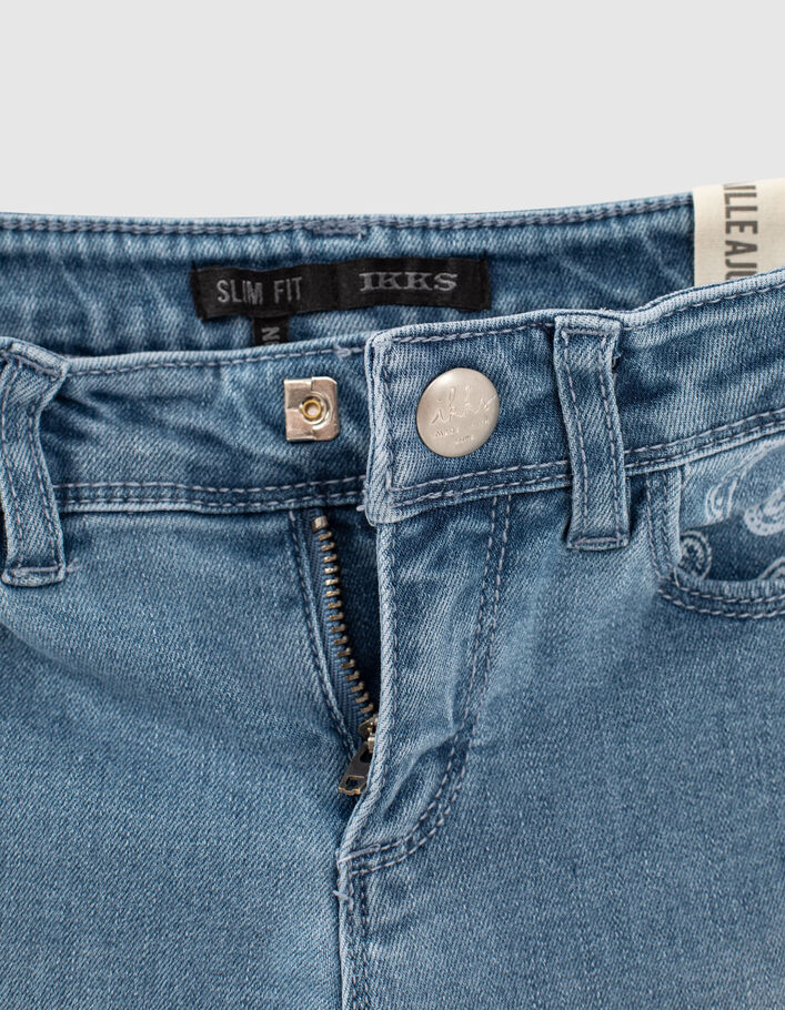 Girls’ light blue slim 7/8 jeans - IKKS