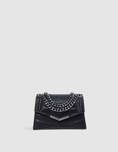 Bolso THE 1. ITALY cuero repujado choco Talla S para mujer - IKKS