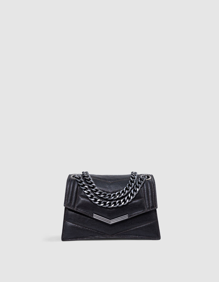 Bolso THE 1. ITALY cuero repujado choco Talla S para mujer-1