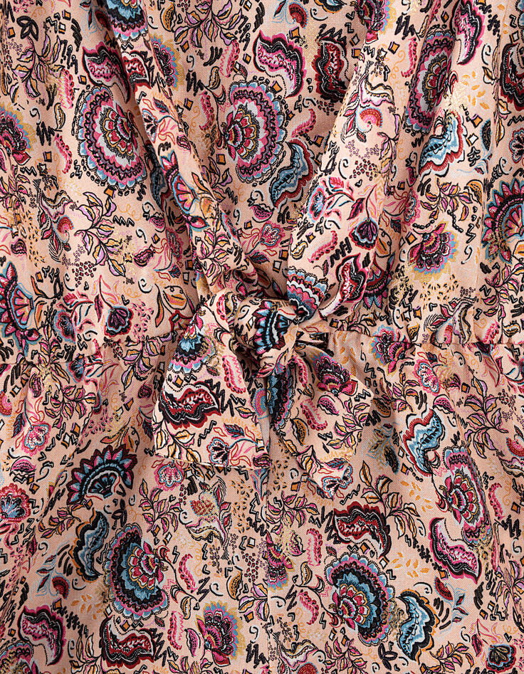 Girls’ powder pink Paisley print playsuit-6 Girls’ powder pink Paisley print playsuit-6