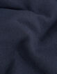 Gebreid kort vest in marineblauw met gegraveerde knopen Dames-6