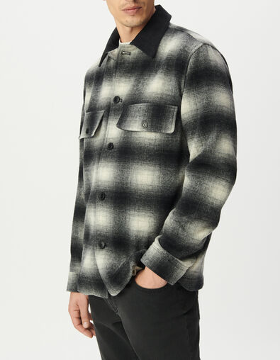 Sobrecamisa gris cuadros cuello ante hombre - IKKS