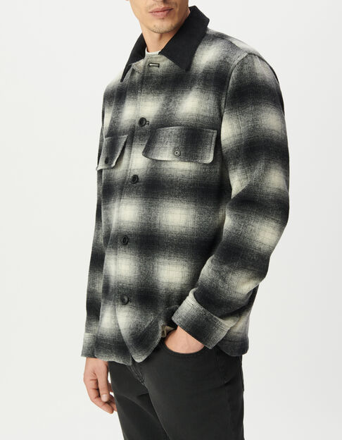 Surchemise grise motif carreaux col velours Homme - IKKS
