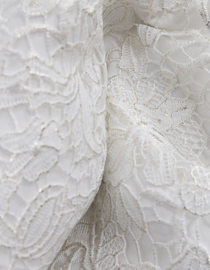Women's all-lace white midi skirt-7