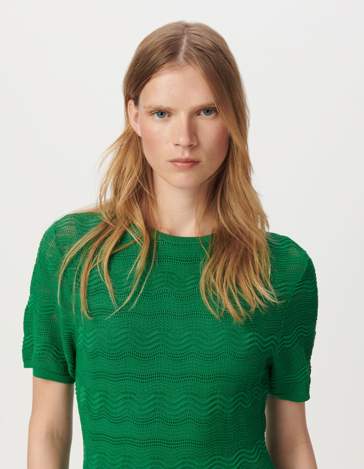 Women's green crochet long dress-4