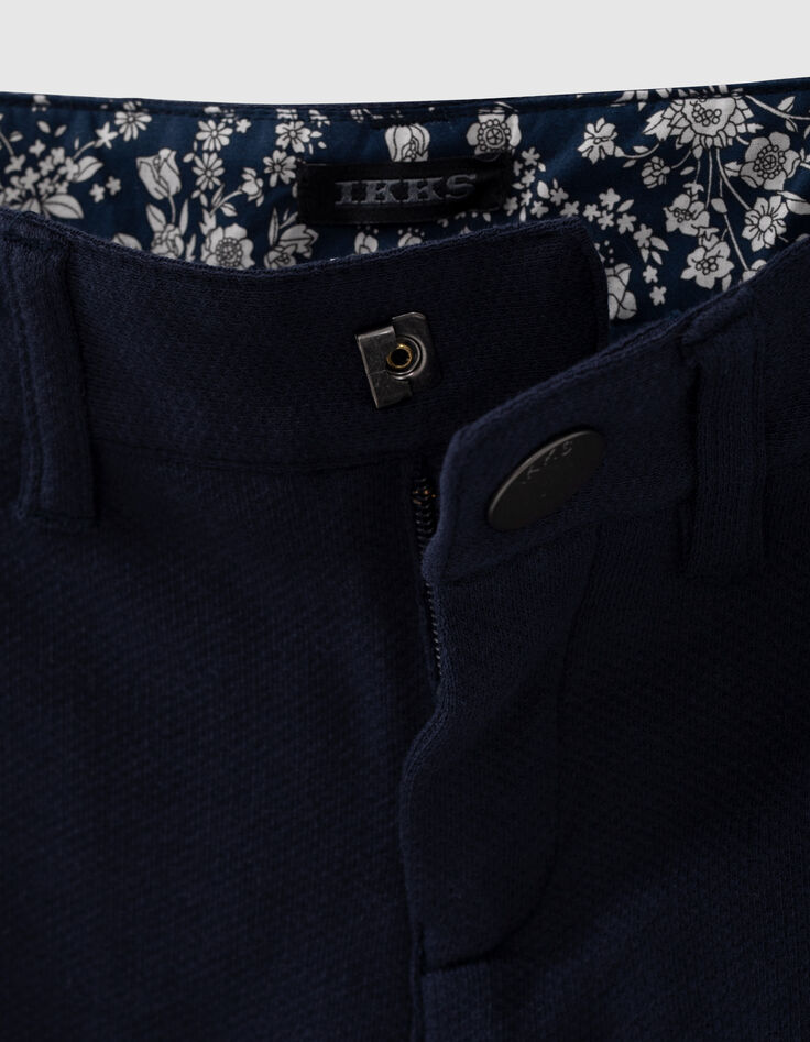 Marineblaue Chino-Jungenbermudas aus Piqu&eacute;jersey-3