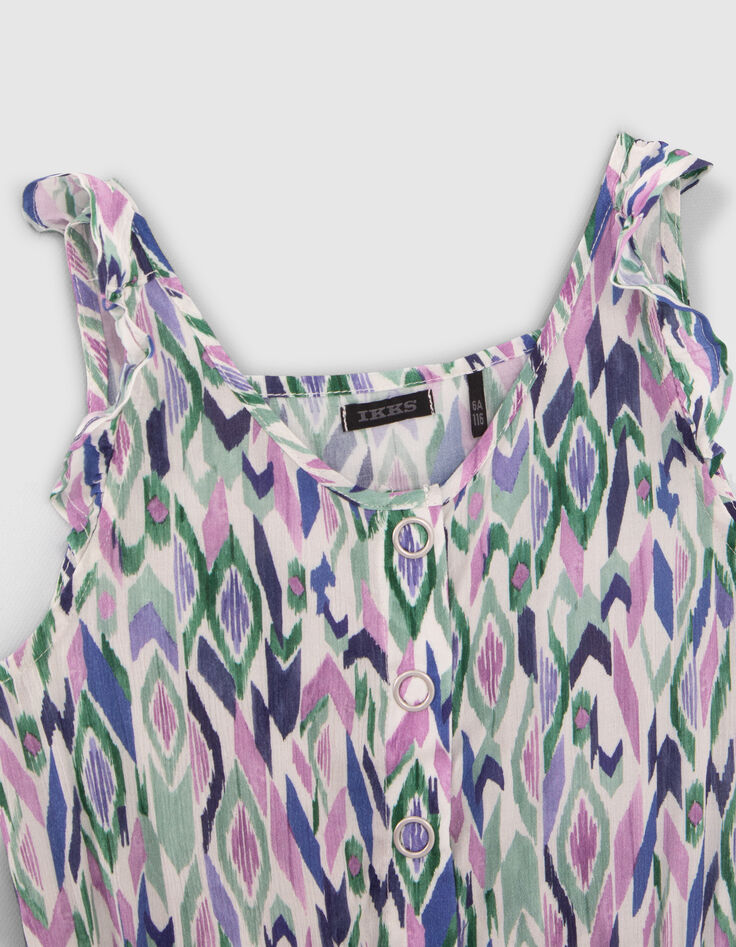 Combi-short blanc cassé imprimé ikat losanges fille-2