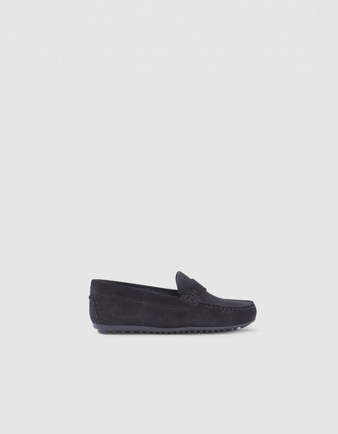 Boys’ navy suede loafers