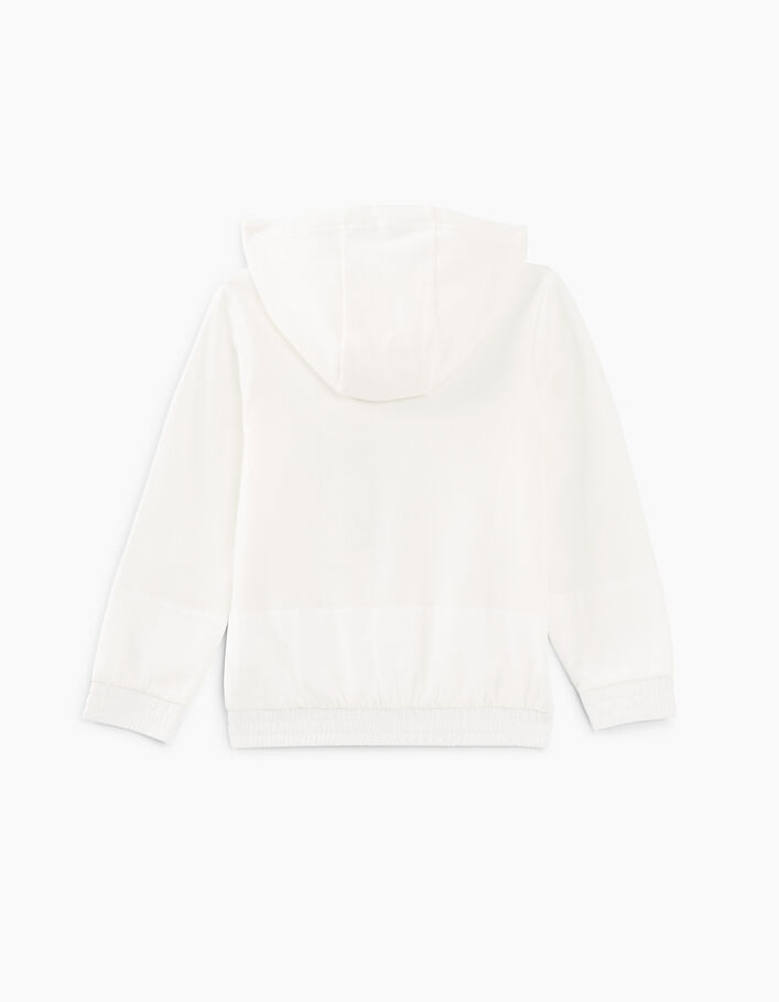 Witte sweater in twee materialen met capuchon voor jongens - IKKS