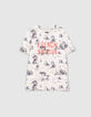 Camiseta blanca estampada tela de Jouy algodón bio niño -3