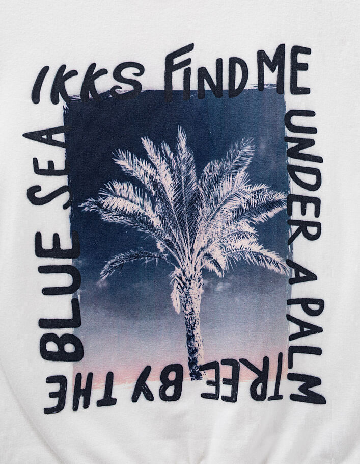 Gebroken wit T-shirt opdruk palm meisjes - IKKS