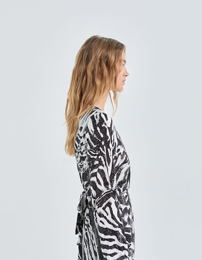 Pure Edition-Women’s ecru zebra print dress-3
