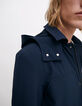 Marineblauer Herrenkapuzenparka mit doppelten Taschen-3