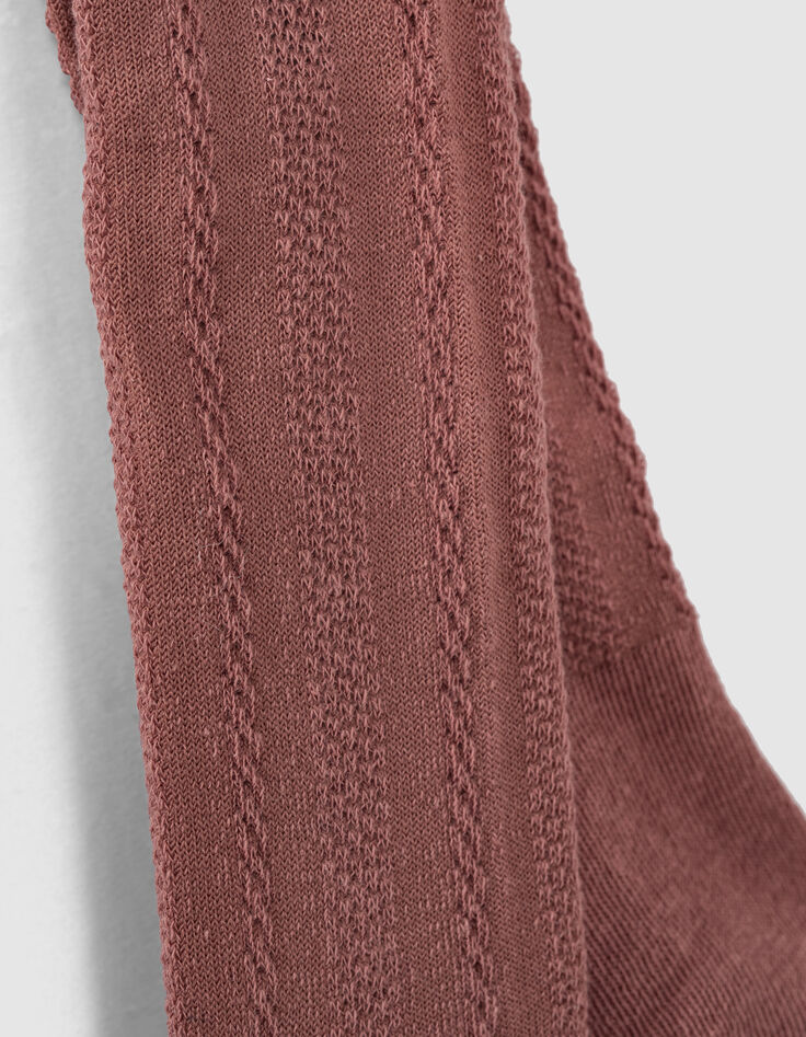 Baby girls’ rosewood and off-white tights-3