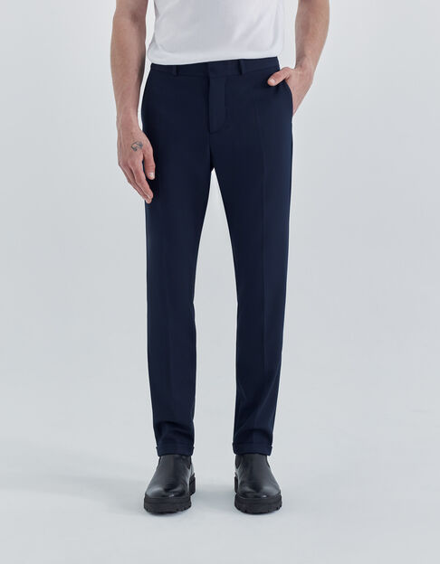 Pantal&oacute;n de traje azul marino dobby TRAVEL SUIT hombre - IKKS