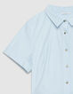 Robe chemise bleu ciel boutonn&eacute;e ceintur&eacute;e Femme-8