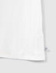 T-shirt blanc cass&eacute; col bijou fille-3