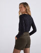 Zwart T-shirt metallic dierenprint dames-3