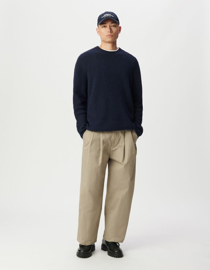 Pull hiver bleu tricot mousseux Homme-3 Pull hiver bleu tricot mousseux Homme-3