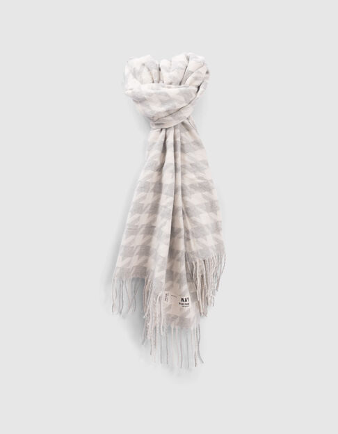 Girls’ grey houndstooth scarf