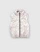 Girls&rsquo; silver quilted lightning bodywarmer-1