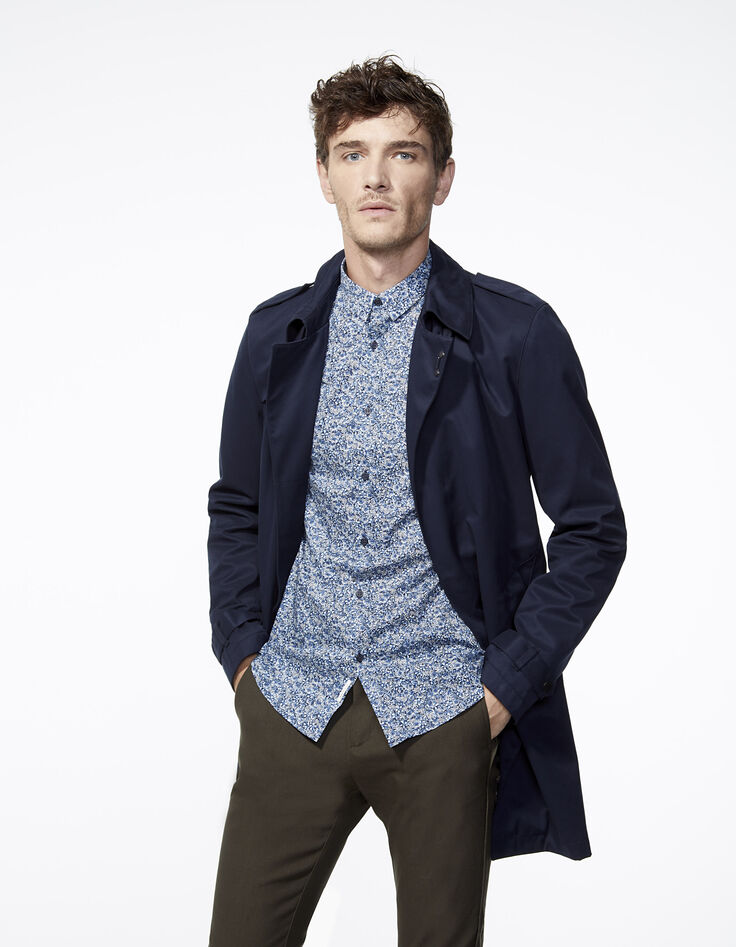 Men's navy trench coat-5