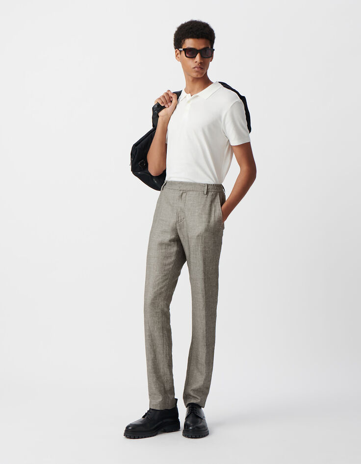 Polo off white coton modal Homme-1