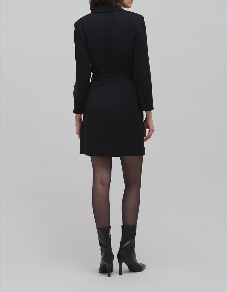 Belted black trench dress Milano Women's mesh-3