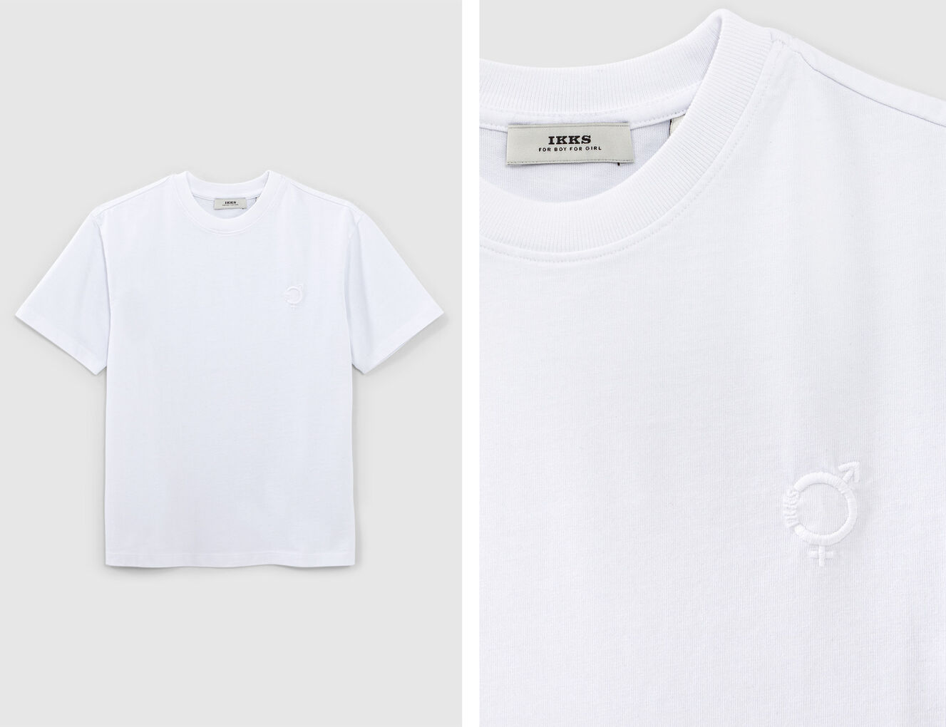 Wit gender Free-T-shirt biokatoen geborduurd unisex - IKKS-5