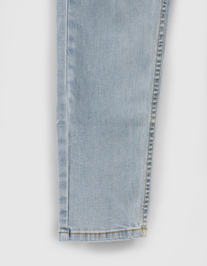 Boys’ blue straight jeans with placed distressing - IKKS