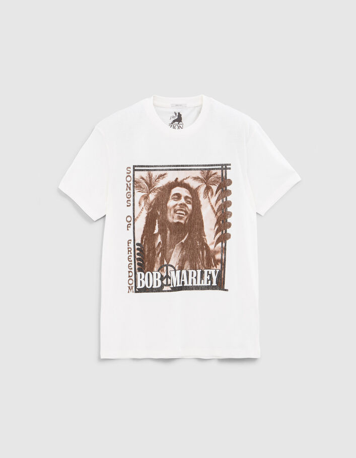 Camiseta blanca algodón ecológico Bob Marley hombre - IKKS